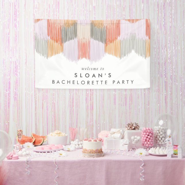 Pink Modern Fringe Bachelorette Party Banner (Party)