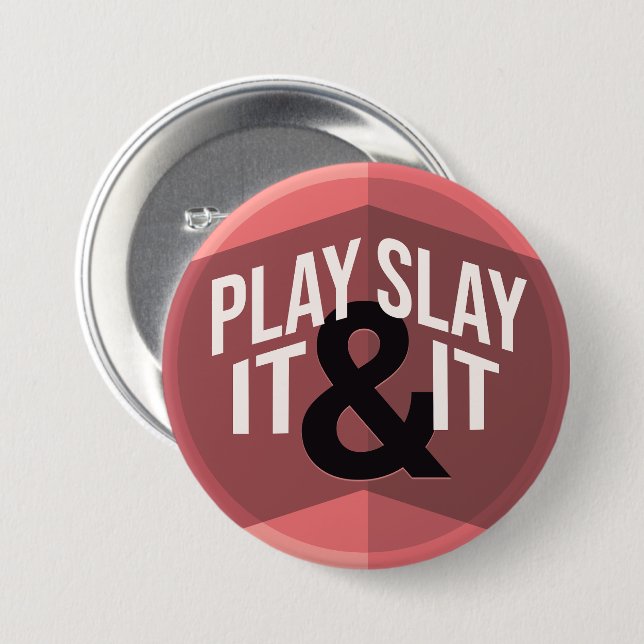 Pink Modern Geometric Phrase Play Board Games   3 Inch Round Button (Front & Back)