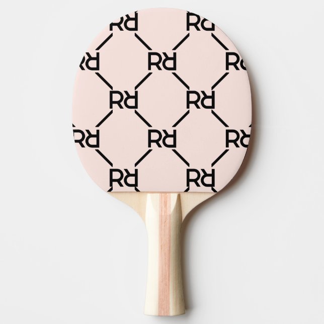 Pink Modern Girly Monogram Letter Luxury Elegant Ping Pong Paddle (Front)