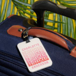 Pink modern girly retro 60's simple bridesmaid luggage tag<br><div class="desc">Pink and red girly retro simple 60's cool vibes bachelorette weekend bridesmaid party favour</div>