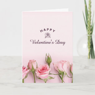 Pink Modern Happy Valentine's Day  Card