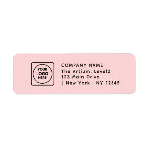 Pink Modern Logo Custom Branded Return Address
