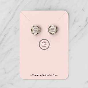 Pink Modern Minimal Necklace Earring Display Card