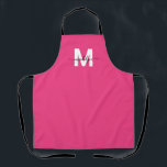 Pink Modern Minimalist Elegant Monogram Apron<br><div class="desc">Personalized Custom Create Your Own Modern Magenta Hot Pink Initial Name Monogram Apron. This chic and sophisticated apron is perfect for anyone who wants to add a personalized and elegant touch to their work attire. Whether you're a home chef preparing meals in the kitchen, a hair stylist in need of...</div>