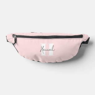 Pink Modern Minimalist Monogrammed Fanny Pack