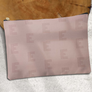 Pink modern Monogram pattern Accessory Pouch