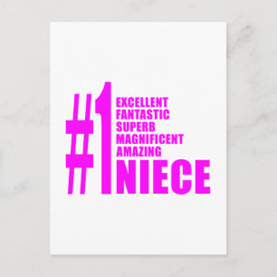 Pink Modern Nieces : Number One Niece Postcard
