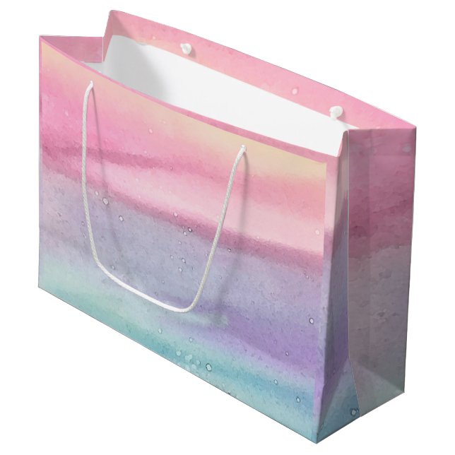 Pink Modern Pastel Large Gift Bag (Front Angled)