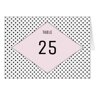 Pink Modern Polka Dots Table Number