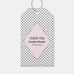 Pink Modern Polka Dots Wedding Gift Tags