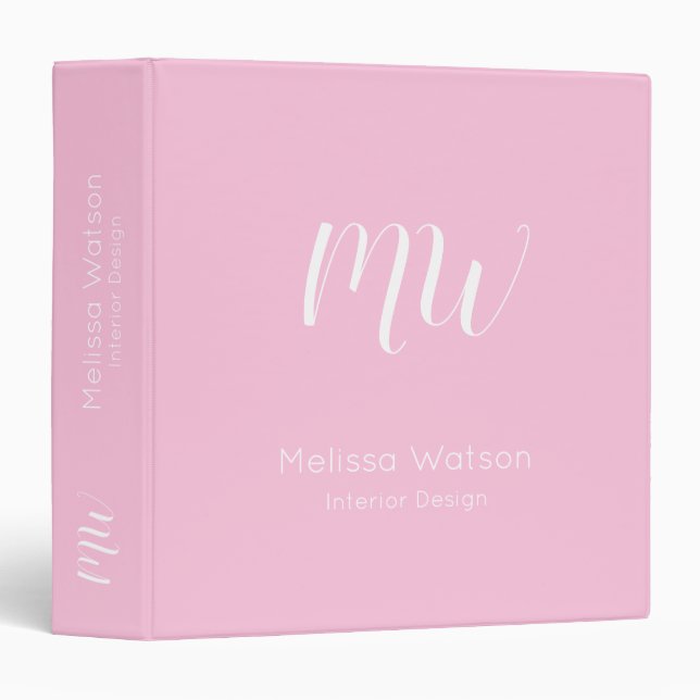 Pink Modern Professional Business Binder (Front/Spine)