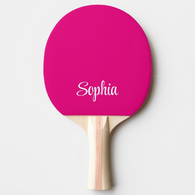 Pink Modern Script Name Monogram  Ping Pong Paddle (Front)