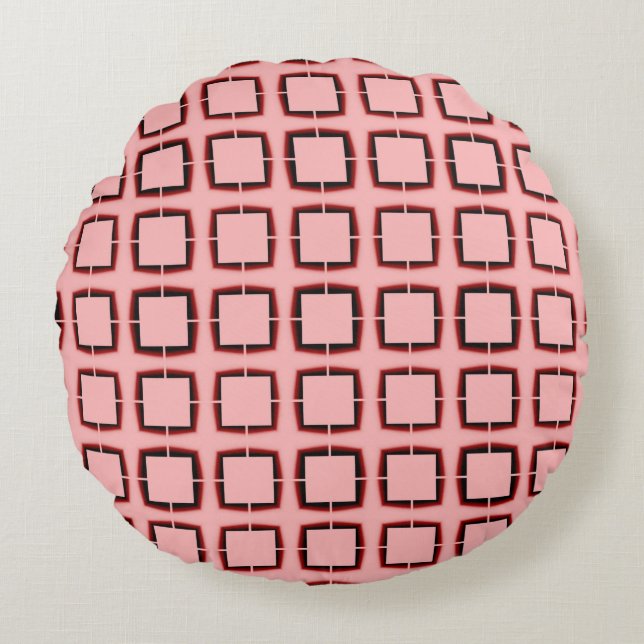 Pink modern texture round pillow (Front)