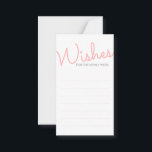 Pink Modern Typography Wedding Wishes Advice Card<br><div class="desc">Simple modern stylish typography design with pink calligraphy wedding wishes card 

Click on the customize it button to personalize the design by choosing the background colour you like and even add your own text.

Matching items are available in store.</div>
