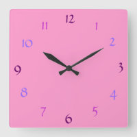 Pink Modern Wall Clock