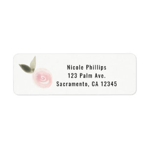 Pink Modern Watercolor Rose Floral Wedding Favor