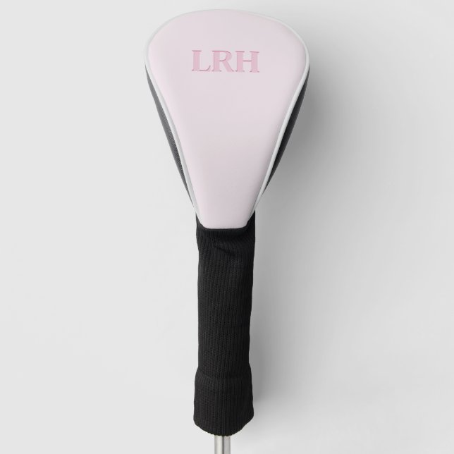 Pink Modern Women’s Monogram Golf Driver Cover (Front)