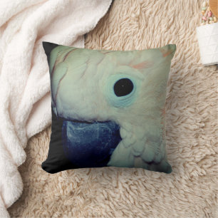 Pink Moluccan Cockatoo Parrot Close Up  Throw Pillow