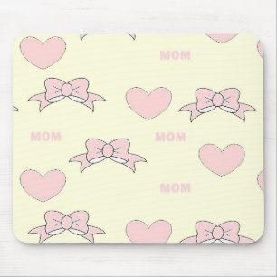 Pink mom pattern mouse pad