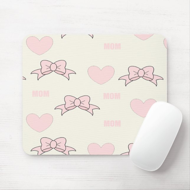 Pink mom pattern mouse pad (With Mouse)