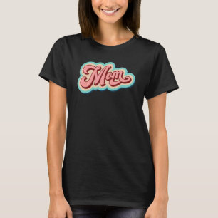 Pink Mom Retro Vintage Groovy Women Mother's Day M T-Shirt