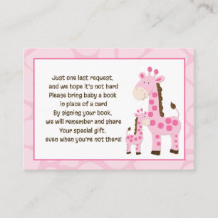 Pink Mommy Giraffe Book Request Cards