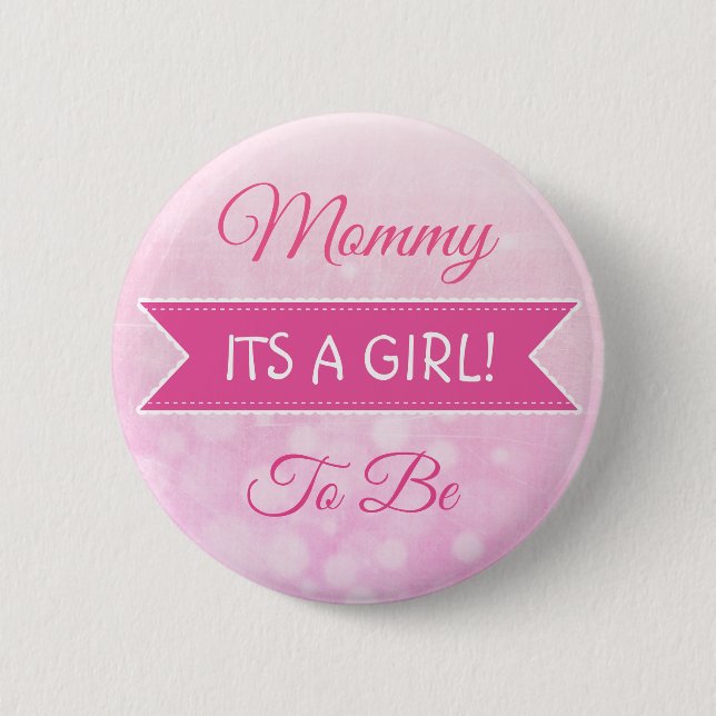 Pink Mommy To Be Baby Shower button (Front)