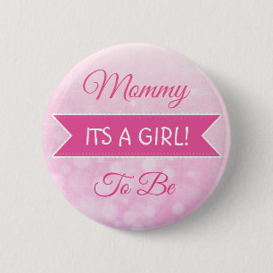 Pink Mommy To Be Baby Shower button