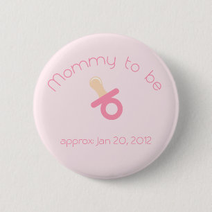 Pink Mommy to be Button