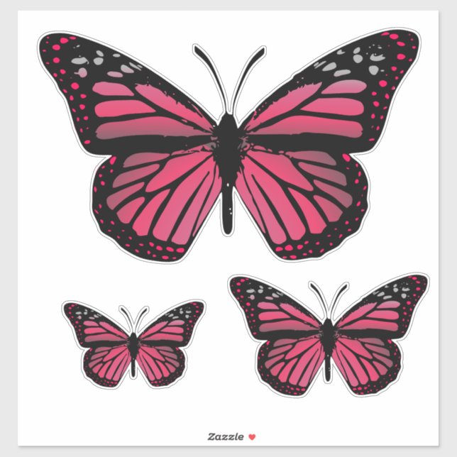 Pink Monarch Butterflies (Sheet)