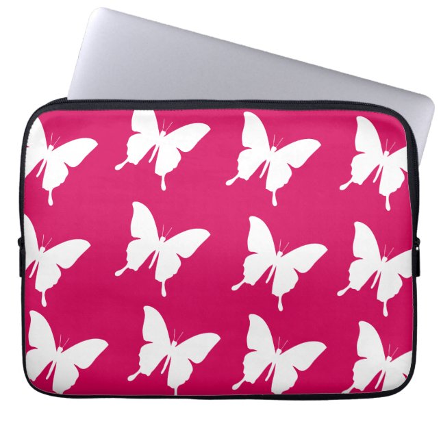 Pink monarch butterflies  laptop sleeve (Front)