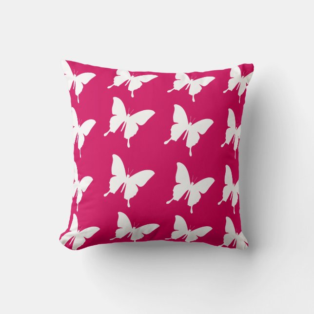 Pink monarch butterflies  throw pillow (Front)