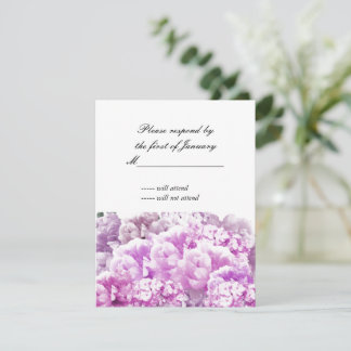 Pink Monochromatic Bouquet of Florals Reply Card