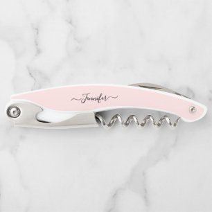 Pink Monogram Beer Wine Corkscrew Bottle Opener
