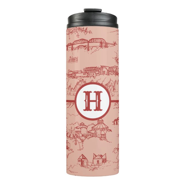 Pink Monogram Chattanooga Toile Thermal Tumbler (Front)
