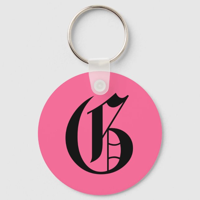 Pink Monogram G Keychain (Front)