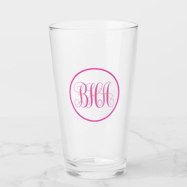 Pink Monogram Glass (Front)