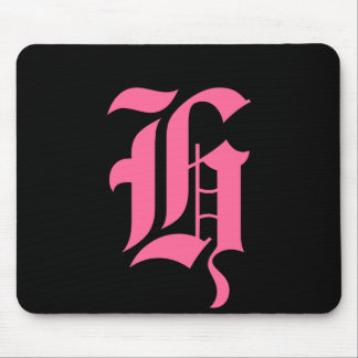 Pink Monogram H Mouse Pad