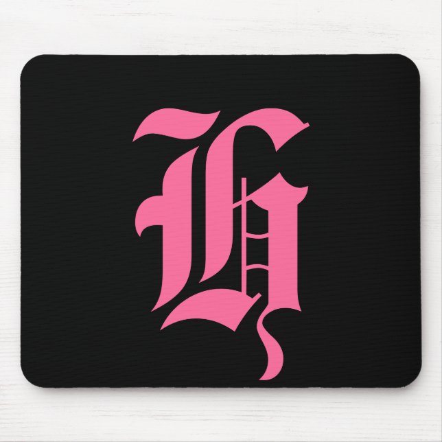 Pink Monogram H Mouse Pad (Front)