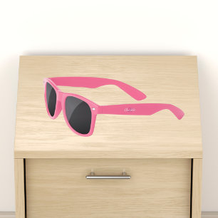 Pink monogram initails name minimalist sunglasses