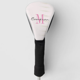 Pink Monogram Initial and Name Personalized Golf Head Cover