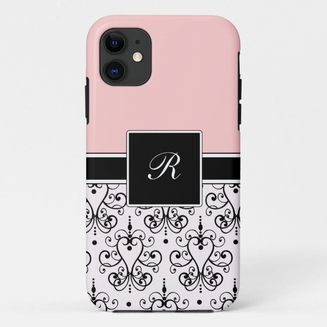 Pink Monogram iPhone Cases (Back)
