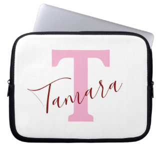Pink Monogram Laptop Sleeve | Custom Name