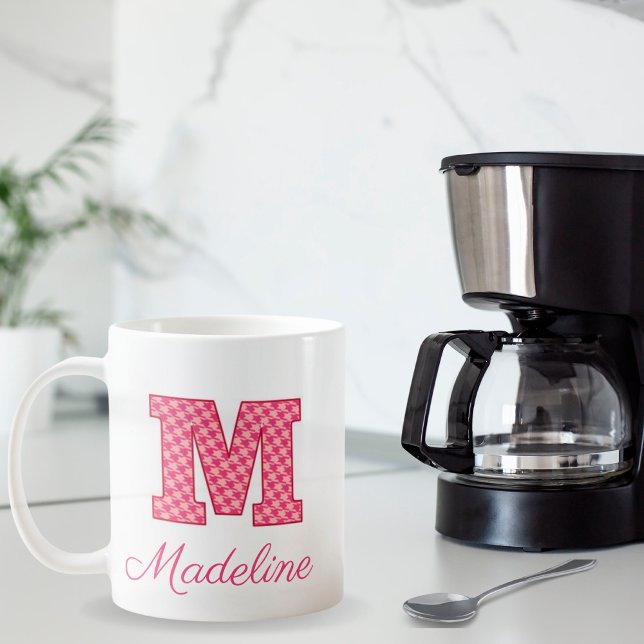 Pink Monogram Letter M Classic Mug, 11 oz Coffee Mug (Creator Uploaded)