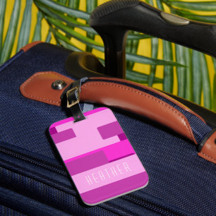 Pink Monogram Luggage Tag