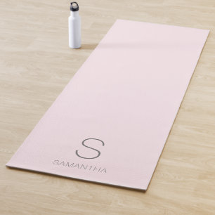 Pink Monogram Minimalistic Name Yoga Mat