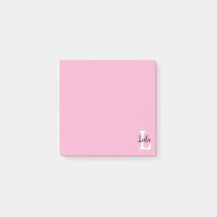 Pink Monogram Name Script Personalized Design Post-it Notes