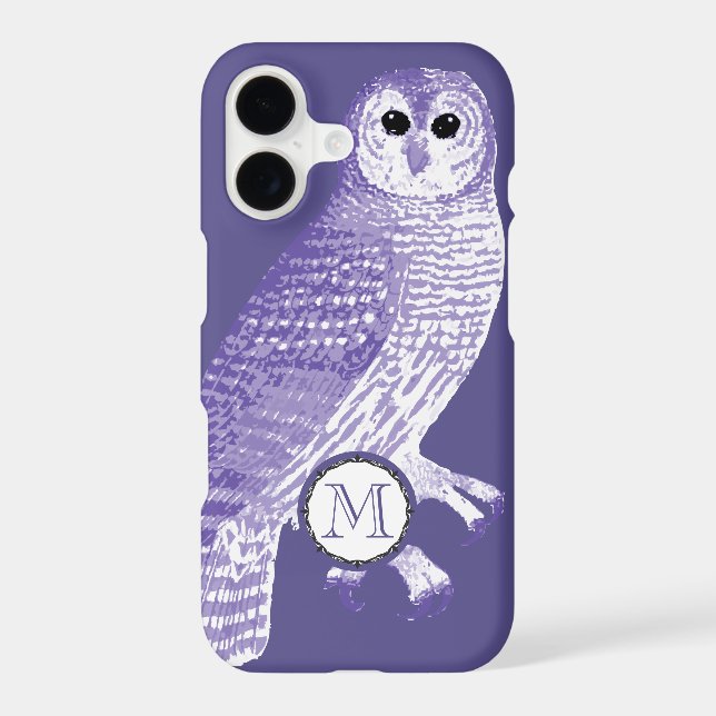 Pink Monogram Owl Personalized iphone Case (Back)
