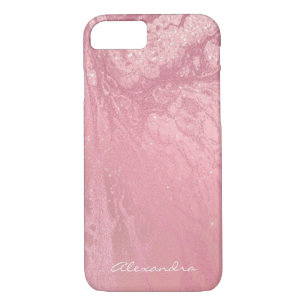 Pink Monogram Rose Gold Glitter and Sparkle Case-Mate iPhone Case