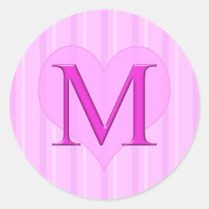 Pink Monogram Stickers M 001